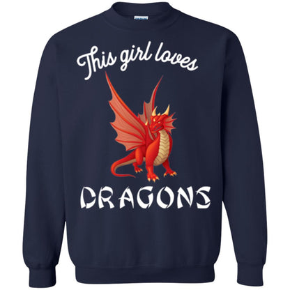Dragon Lover T-shirt This Girl Loves Dragonst-shirt Navy