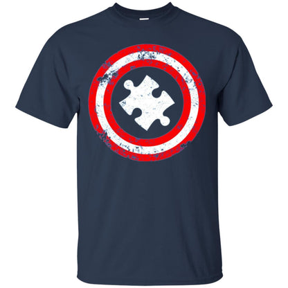 Captain Autism Superhero T-shirt Autism Awareness Navy