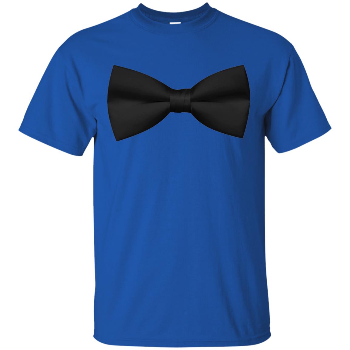 Big Black Bow Tie Tee Shirt Royal