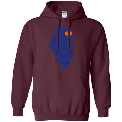 Football T-shirt Chicago Illinois Heart Maroon