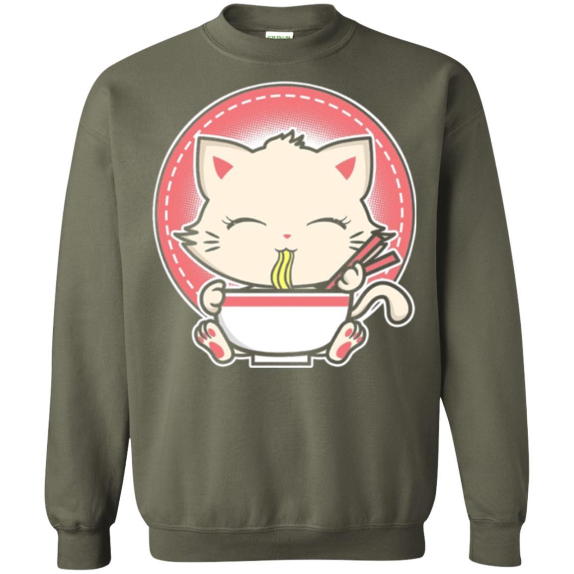 Anime T-shirt Kawaii Japanese Cat Ramen