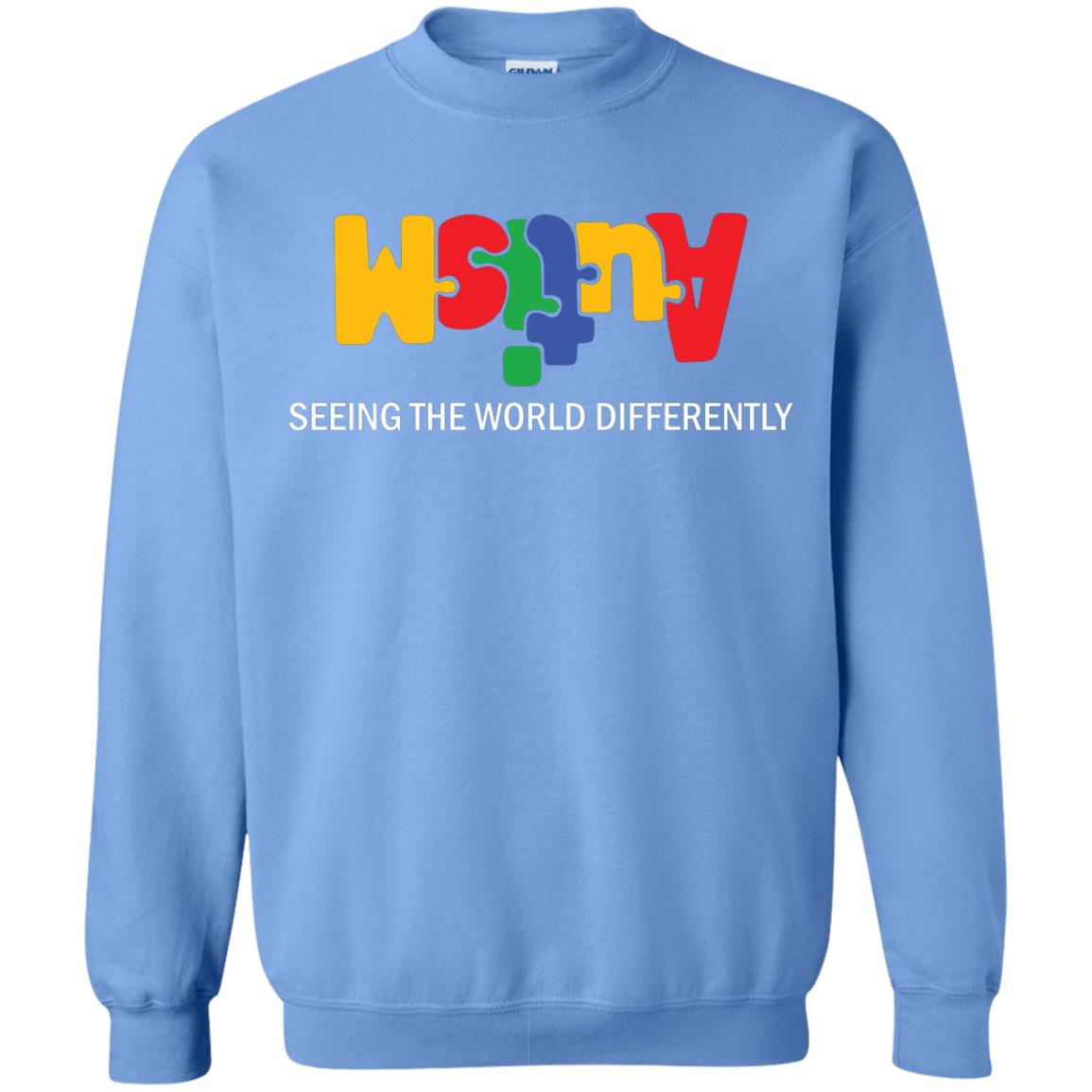 Autism Awareness T-shirt Seeing The World Differently Carolina Blue
