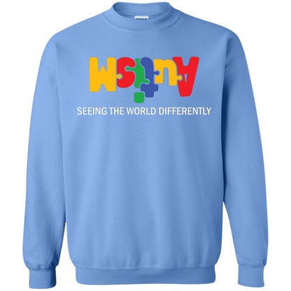 Autism Awareness T-shirt Seeing The World Differently Carolina Blue