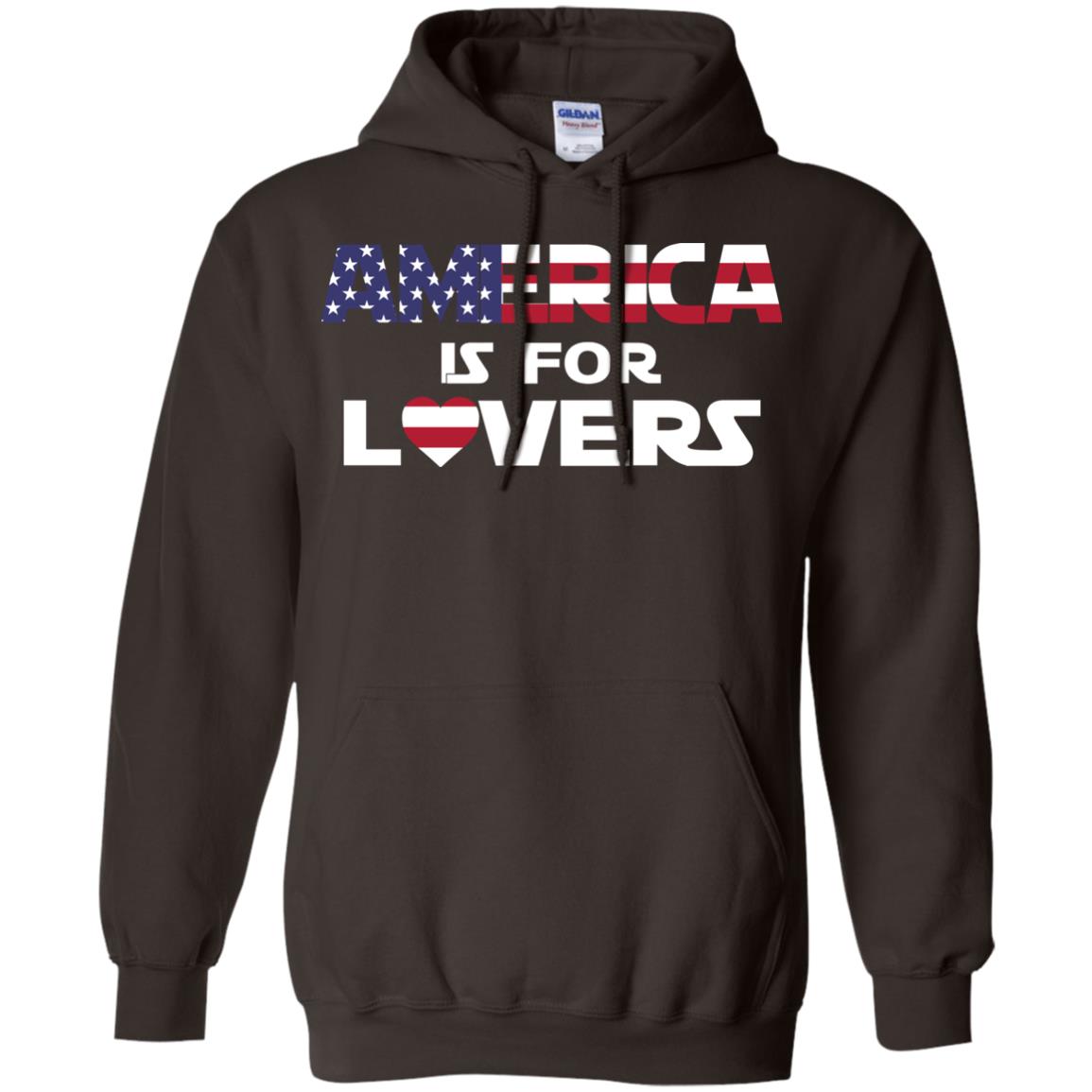 America Is For Lovers Flag Of United States Shirt Dark Chocolate