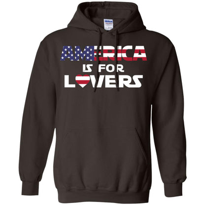 America Is For Lovers Flag Of United States Shirt Dark Chocolate