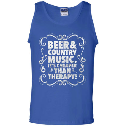 Beer Andcountry Music Its Cheaper Than Therapy Shirt Royal