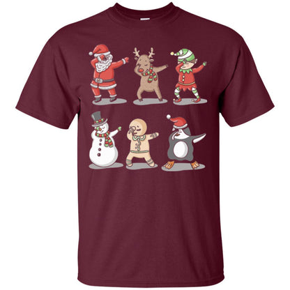 Christmas T-shirt Dabbing Santa Ugly Sweater Maroon