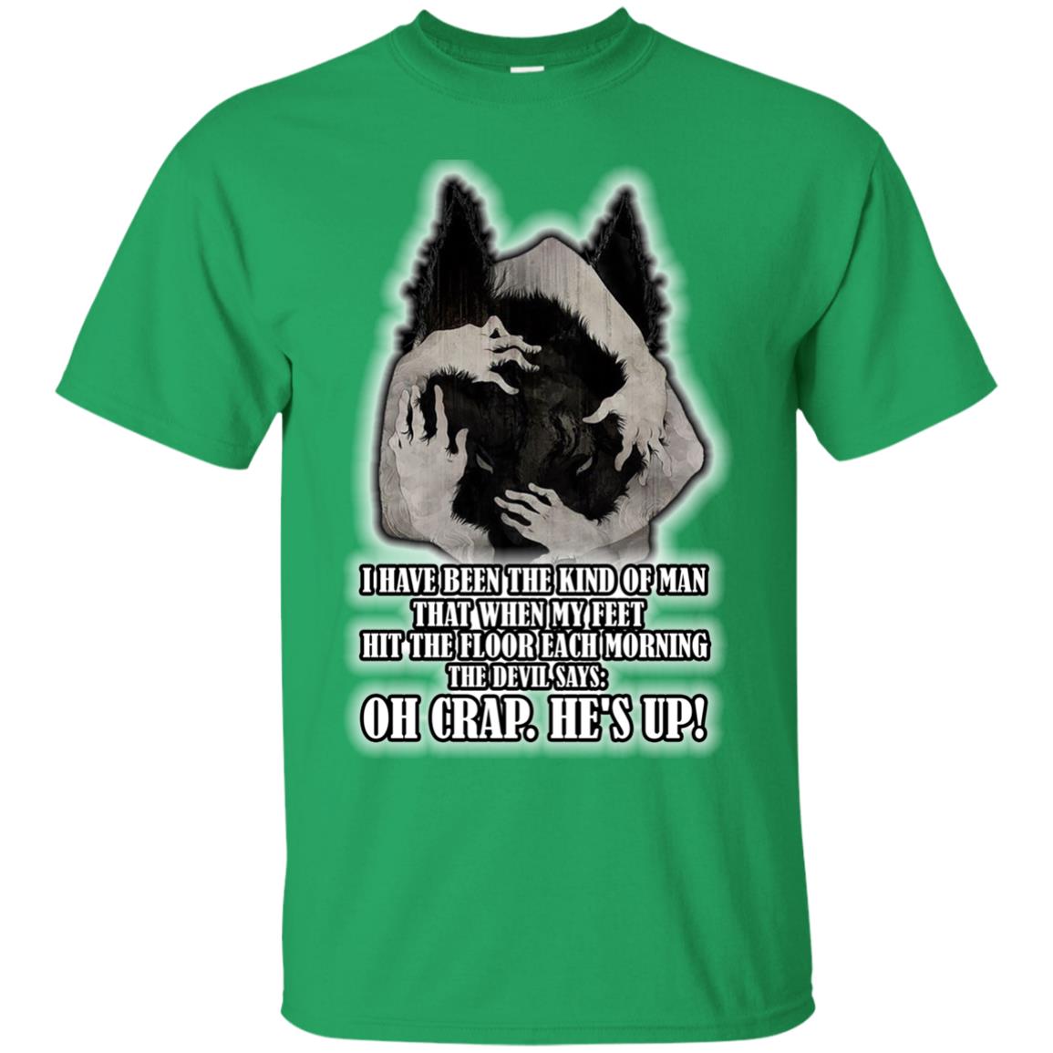 The Devil Say Oh Crap He Is Up Wolf Shirt Irish Green