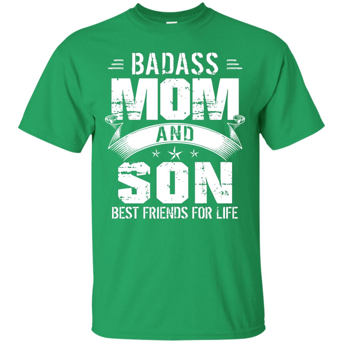 Badass Mom And Son Best Friends For Life Shirt Irish Green