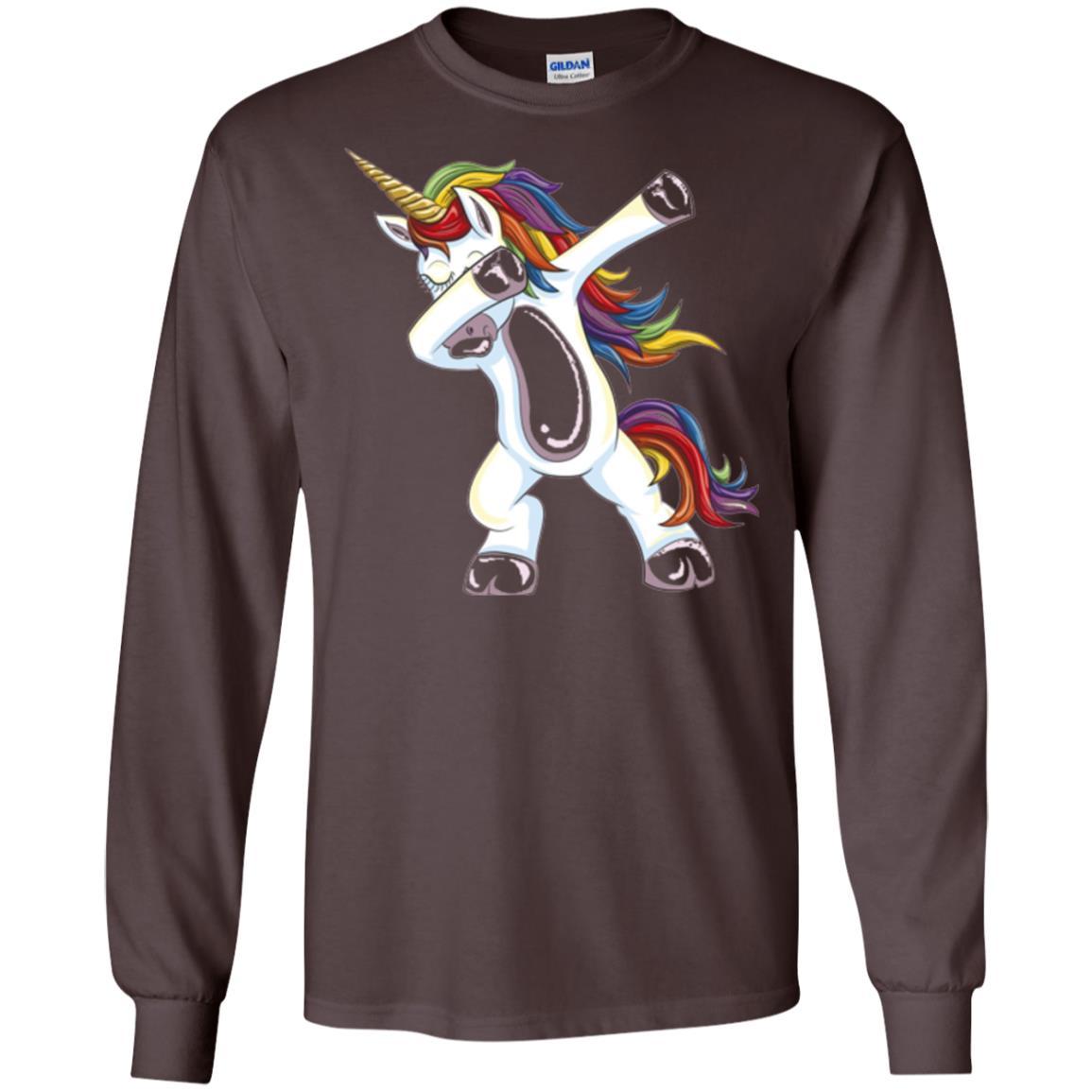 Funny Unicorn T-shirt Dabbing Unicorn T-shirt Dark Chocolate