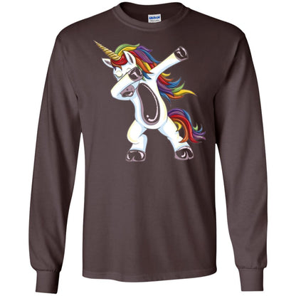 Funny Unicorn T-shirt Dabbing Unicorn T-shirt Dark Chocolate