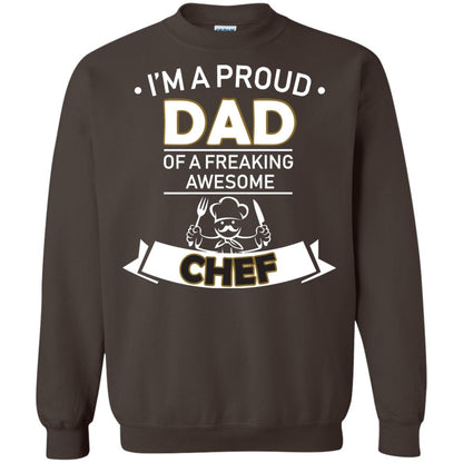 I_m A Proud Dad Of Freaking Awesome Chef Daddy Shirt Dark Chocolate