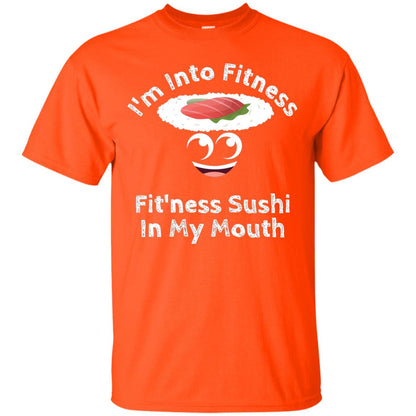 Im Into Fitness Sushi In My Mouth Cute Cartoon Tshirt Orange