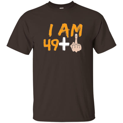 50th Birthday T Shirt I Am 49 Plus Dark Chocolate