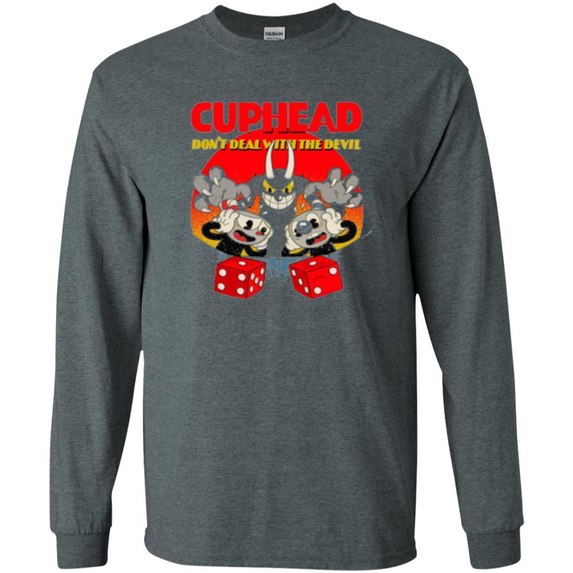 Cuphead And Mugman Devil_s Dice Video Game Graphic T-shirt Dark Heather