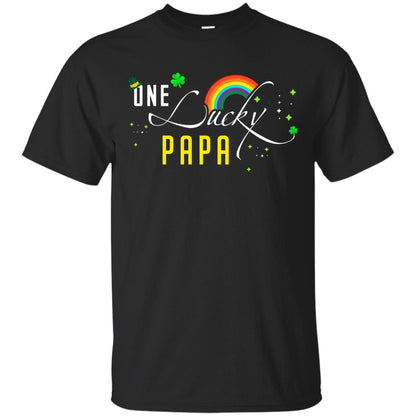 One Lucky Papa St. Patrick_s Day T-shirt Black