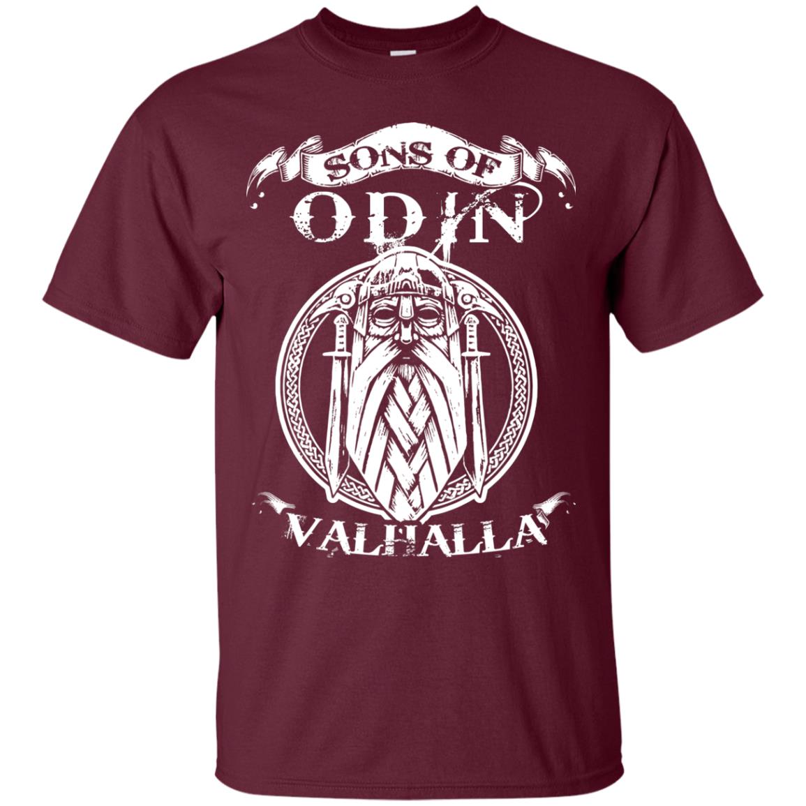 Sons Of Odin Valhalla Viking T-shirt Maroon