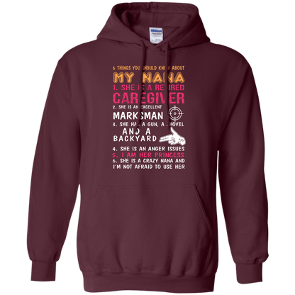 Family T-Shirt 6 Things You Should Know About My Nana Maroon