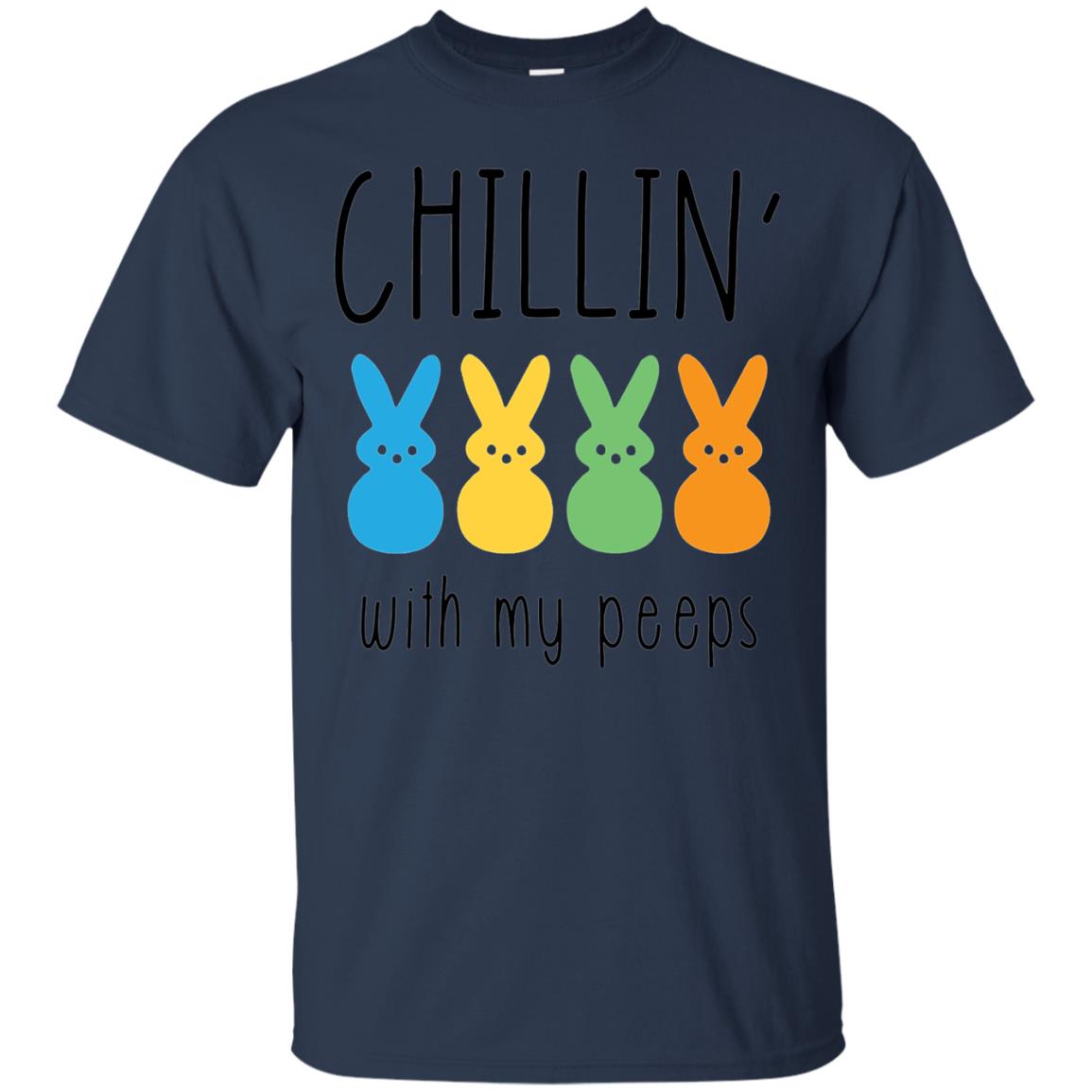 Chillin With My Peeps Happy Easter T-shirt Navy