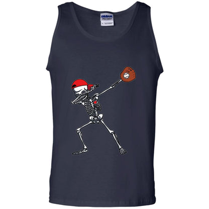 Dabbing Skeleton Baseball Lover T-shirt Navy