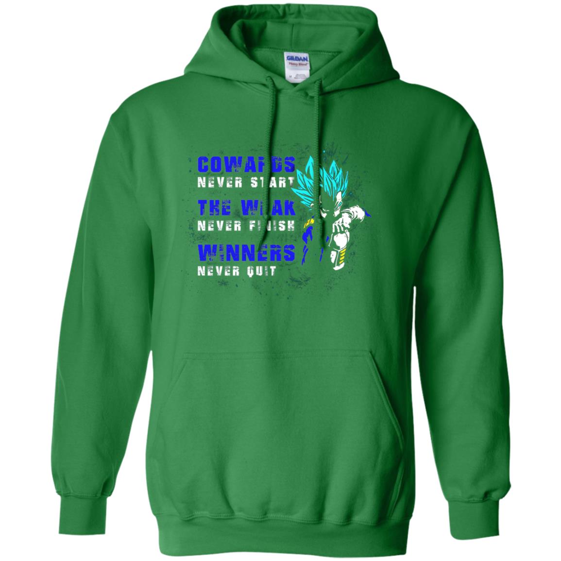Cowards Never Start The Weak Never Finish Comic T-shirt Irish Green
