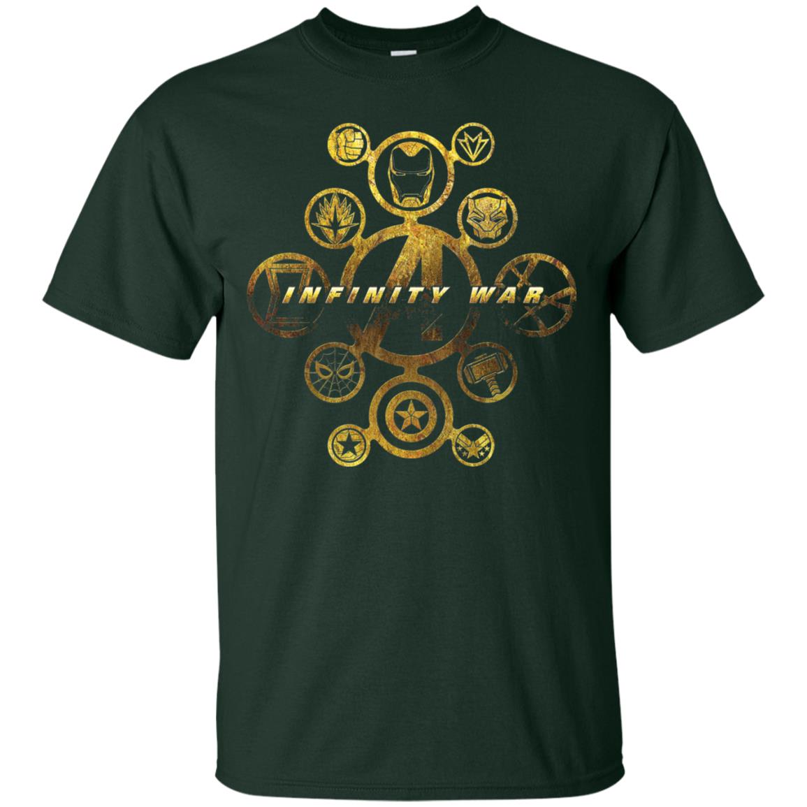 Infinity War Gold Hero Movie T-shirt Forest