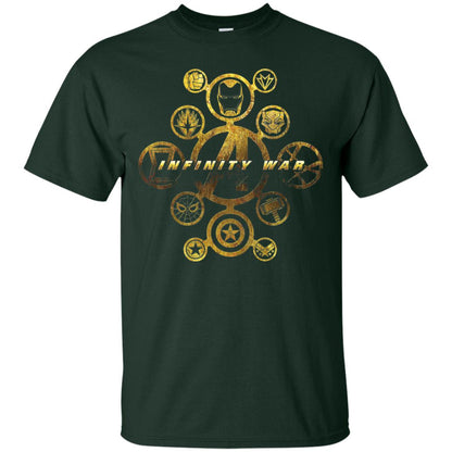 Infinity War Gold Hero Movie T-shirt Forest