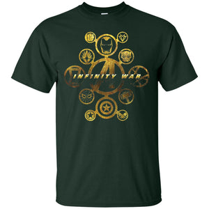 Infinity War Gold Hero Movie T-shirt