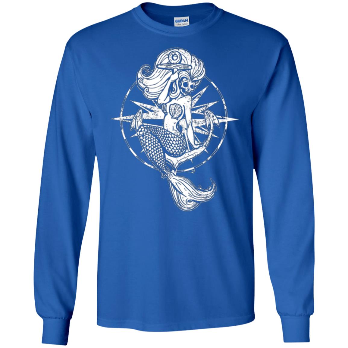 Mermaid Lover T-shirt Skull Mermaid Royal