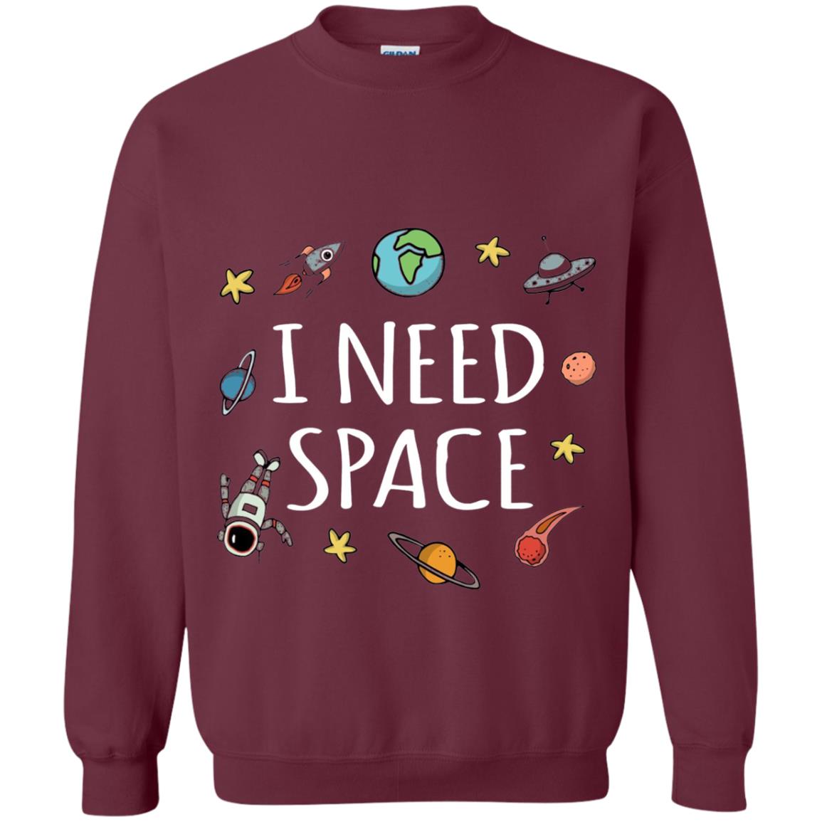 Funny I Need Space T-shirt Maroon