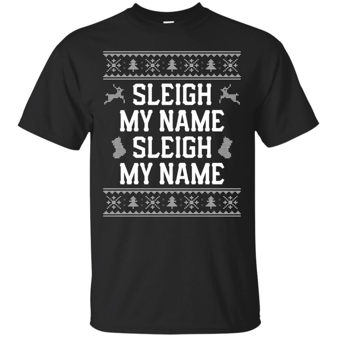 Christmas T-shirt Sleigh My Name Black