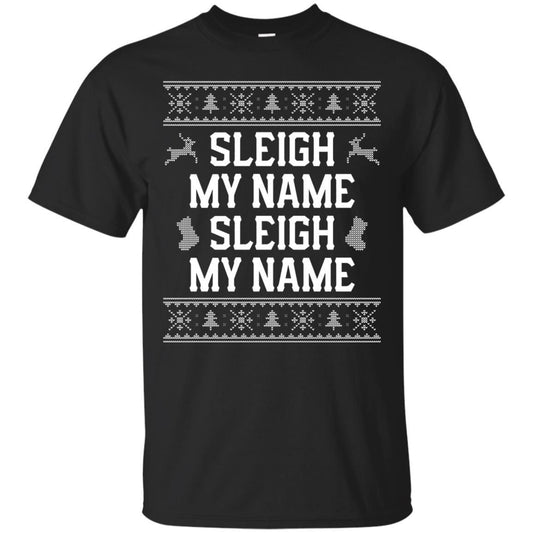 Christmas T-shirt Sleigh My Name Black