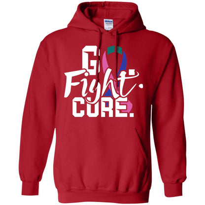 Thyroid Awareness Go Fight Cure Teal Pink Blue Ribbon Shirt Red