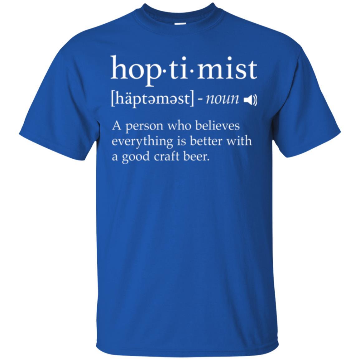 Beer Lover T-shirt Hoptimist Definition Royal