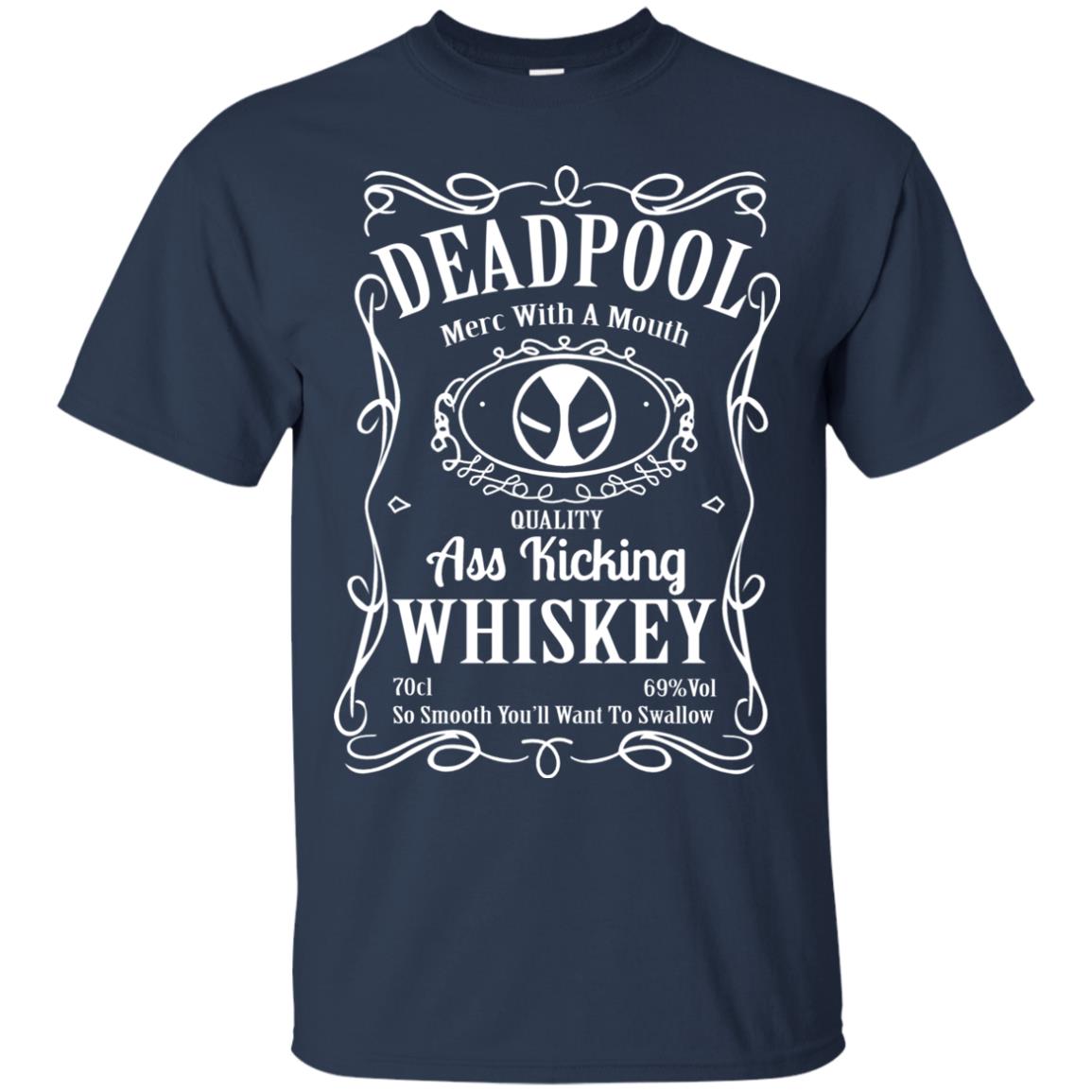 Deadpool Merc With A Mouth Quality Kiching Whiskey So Smooth You Will Want To Swallow Navy
