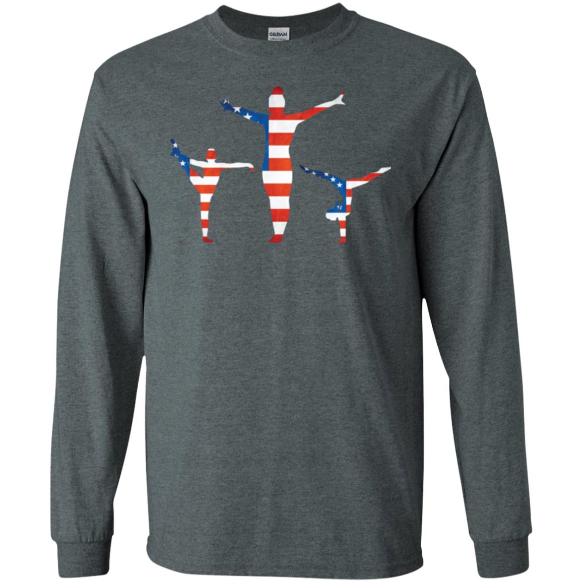 Gymastic T-shirt American Flag Dark Heather