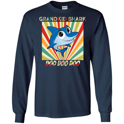 Grandkids Shark Doo Doo Doo Family Shark Gift Shirt Navy
