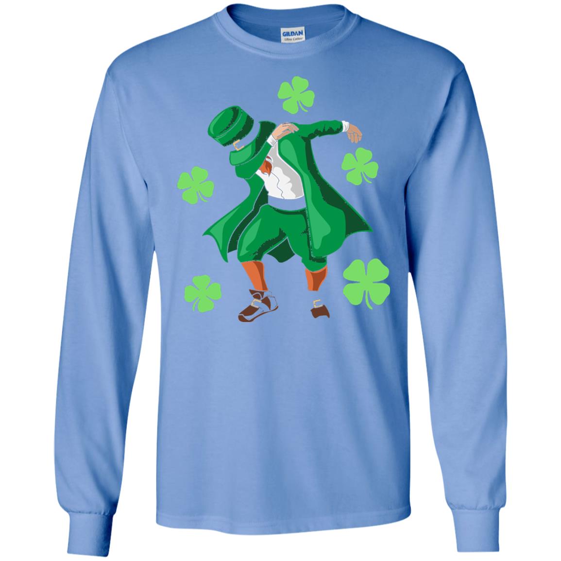Funny Dabbing Leprechaun St. Patricks Day T-shirt Carolina Blue