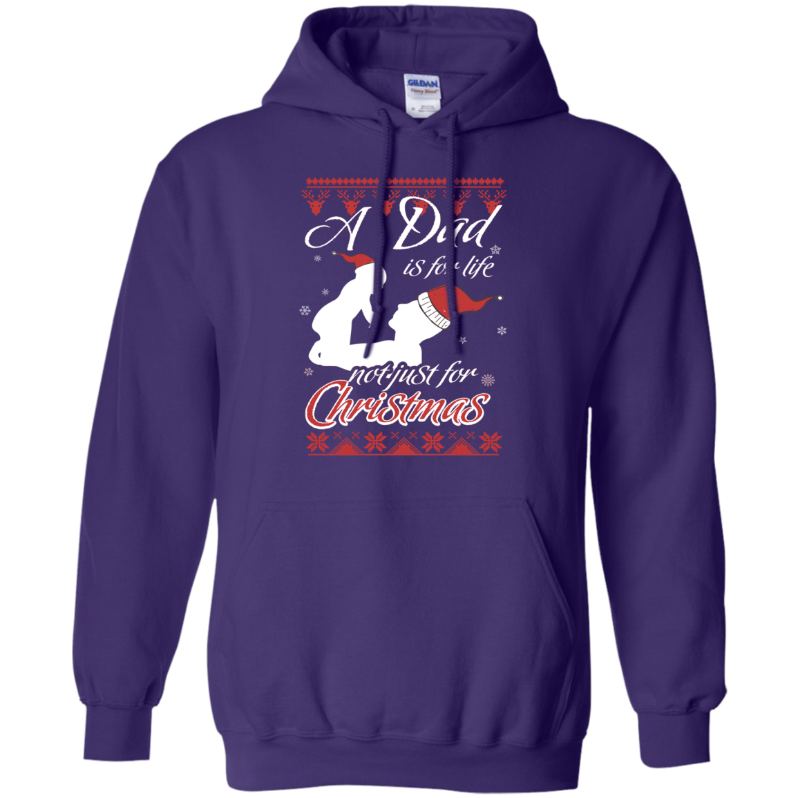 Family T-Shirt A Dad Is For Life Not Just For Christmas Purple