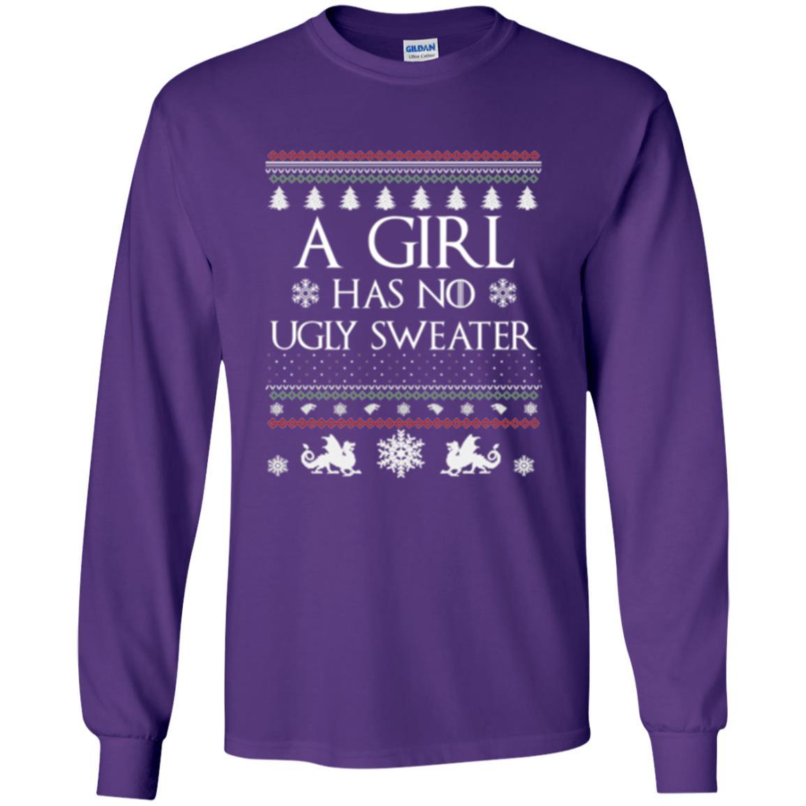 Christmas T-shirt Girl Has No Ugly Sweater Purple
