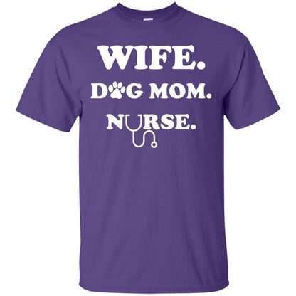 Wife Dog Mom Nurse T-shirt For Women Purple