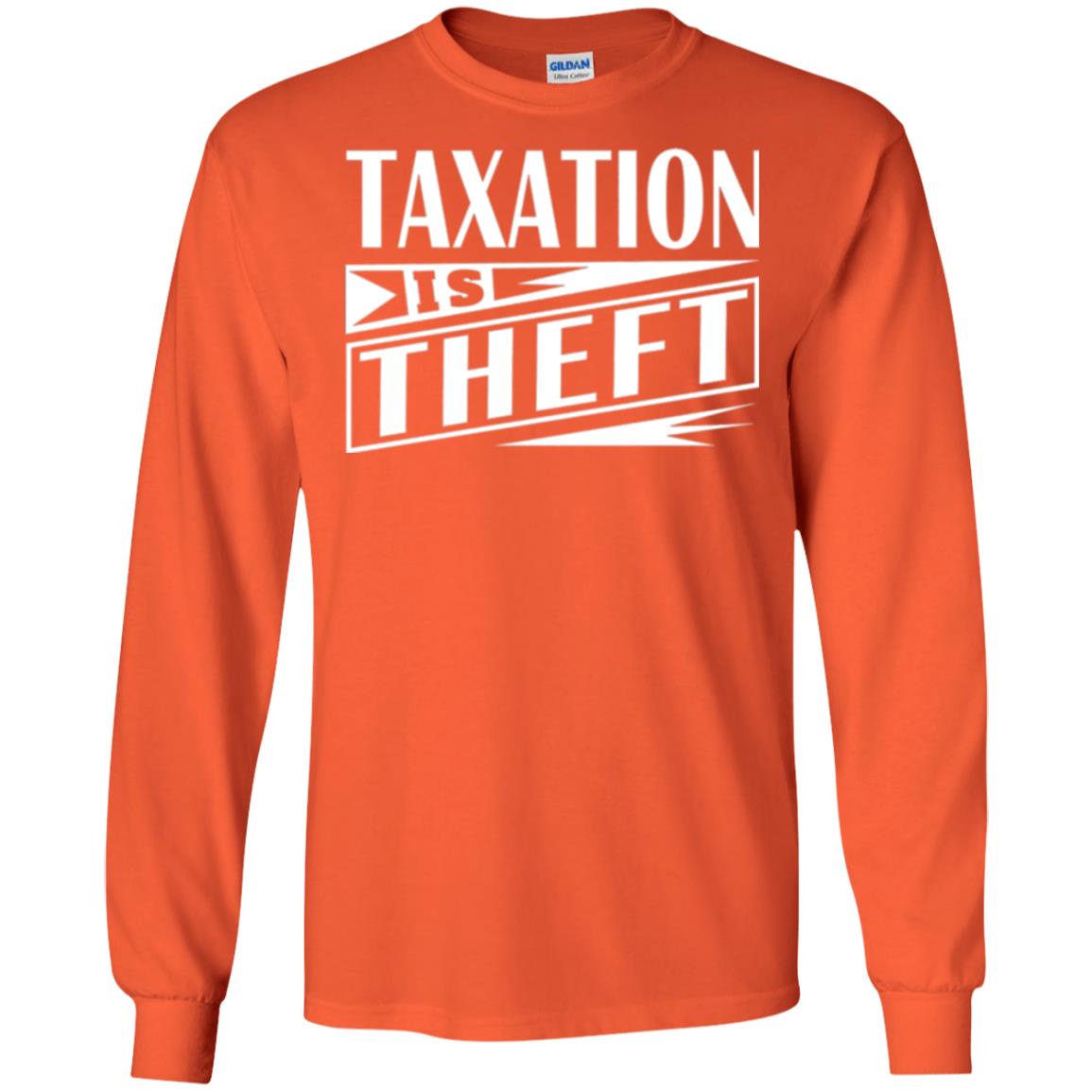 Taxation Is Theft Libertarian Anarchist T-shirt Orange