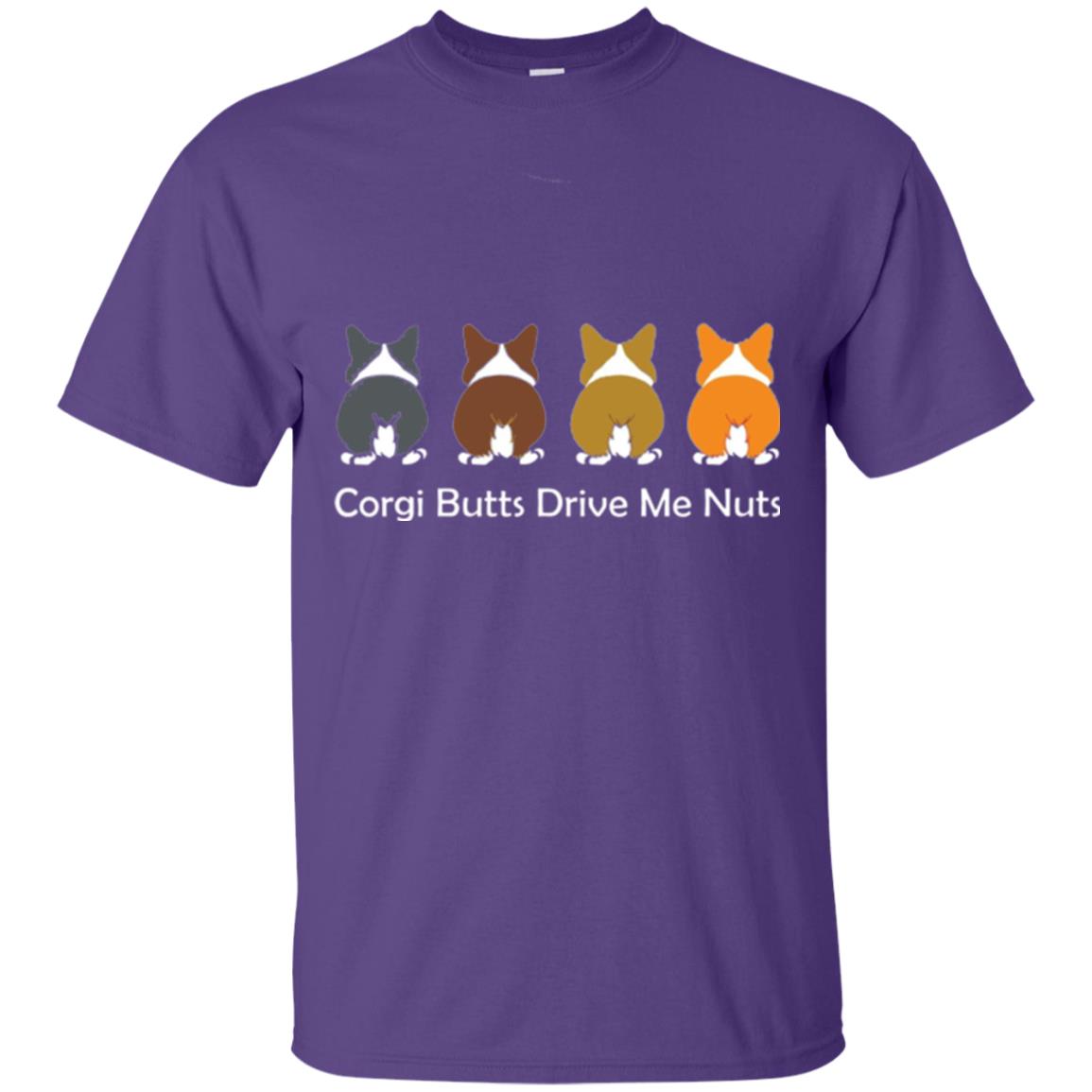 Dog Lover T-shirt Corgi Butts Drive Me Nuts Purple