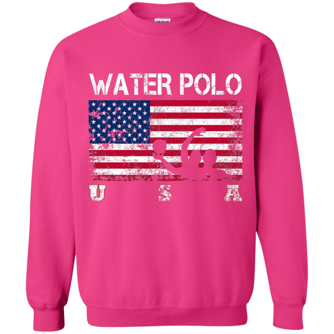 Water Polo Team American Flag Water Polo T-shirt Heliconia