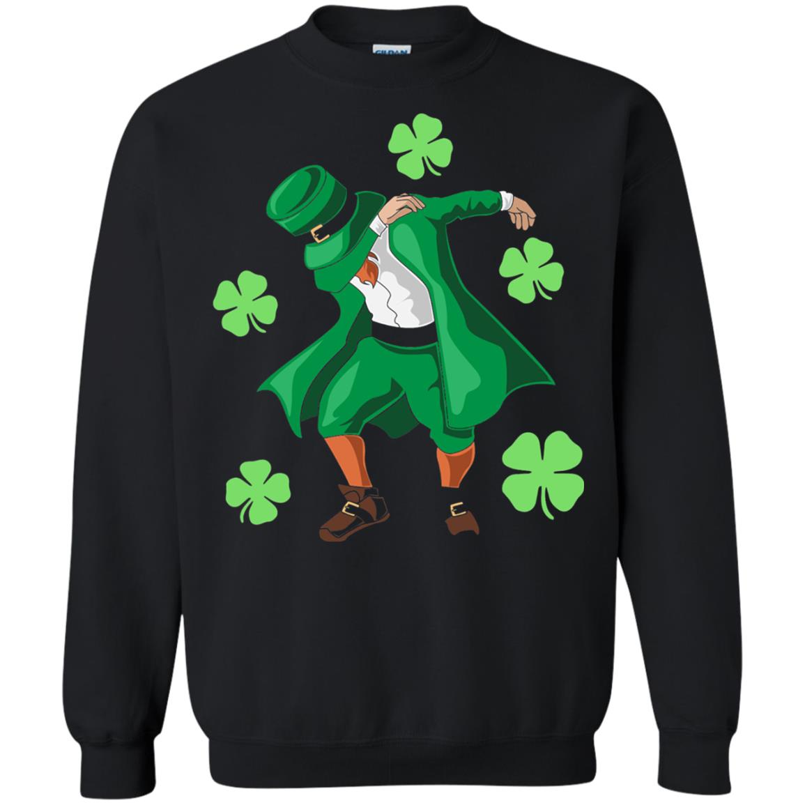 Funny Dabbing Leprechaun St. Patricks Day T-shirt Black