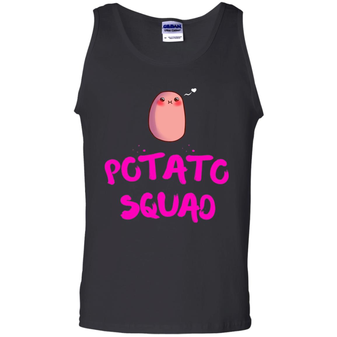 Cute Potato Squad T-shirt I Love Potato Black
