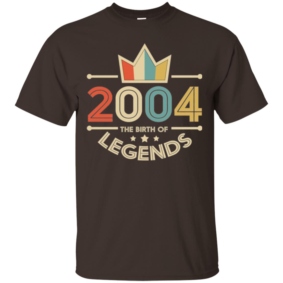 Brithday T-shirt Vintage 2004 The Birth Of Legends Dark Chocolate