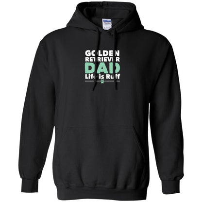 Daddy T-shirt Golden Retriever Dad Life Is Ruff Black