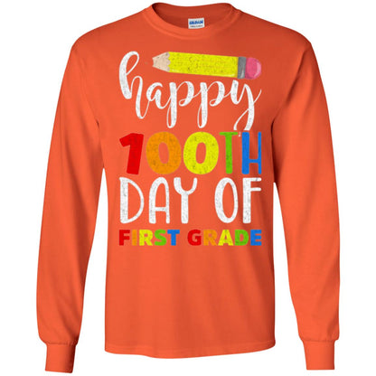Children T-shirt Happy 100th Day Of First Grade Orange