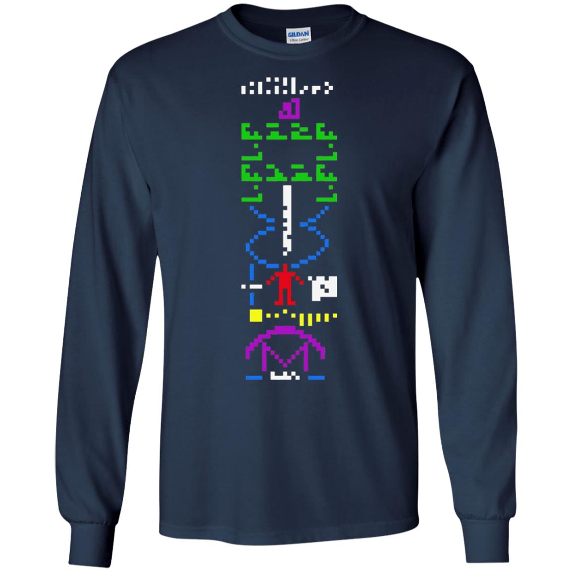 Astronomer T-shirt 1974 Arecibo Message Cool Space Exploration Navy
